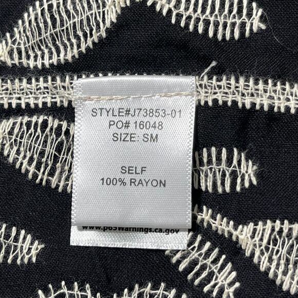 Peach Love California Black Embroidered Cover Up Kimono Sz S/M Hippy Whimsigoth - Picture 12 of 13